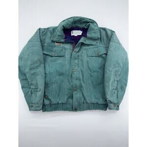Vintage 90s Columbia Mens Small Faded Canvas Navajo Fleece Lined Coat Radical S